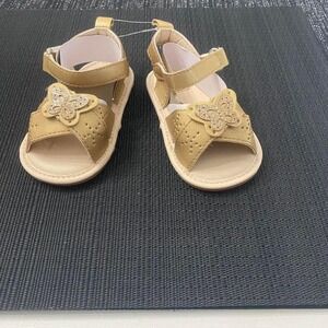 Gold Butterfly Kids Sandals Size 3